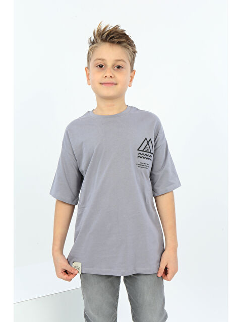 Toontoykids Erkek Çocuk Göğsü Üçgen Nakışlı Tişört - S000417875-74