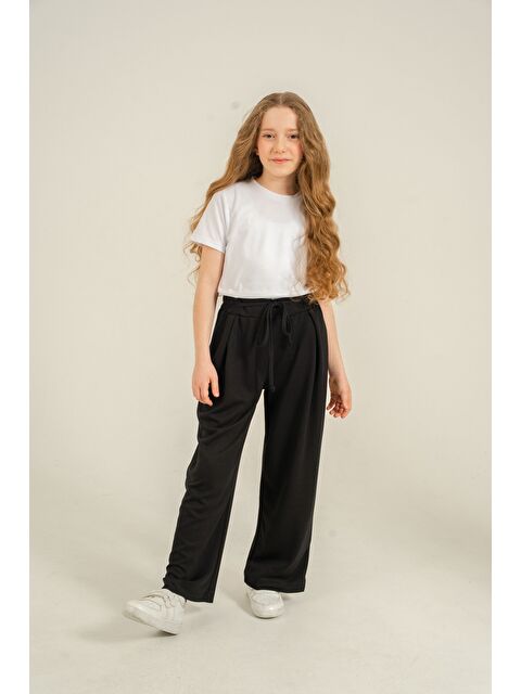 Mışıl Kids Ön Pileli Yumuşak Dokulu - Comfort Kumaş Kız Çocuk Eşofman Altı