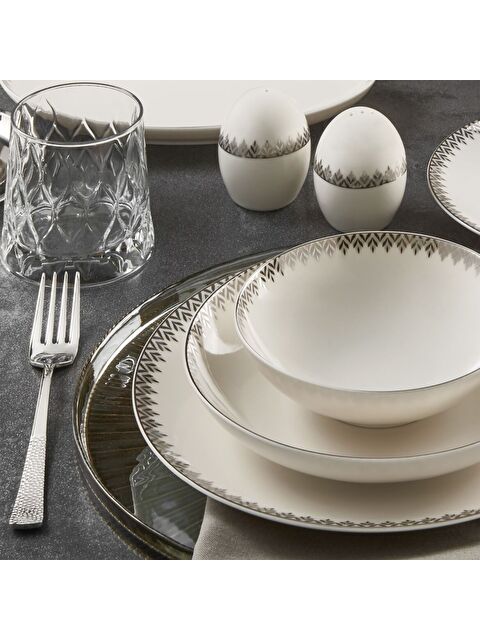 GÜRAL PORSELEN CAMELİA  54 PARÇA 12 KİŞİLİK YEMEK TAKIMI GÜMÜŞ  64191 - S000491033-37646