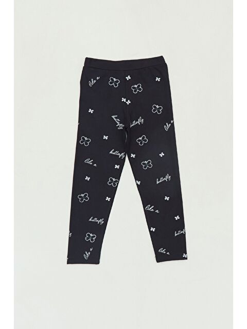 Fullamoda Kelebek Baskılı Beli Lastikli Kız Çocuk Tayt - S000327380-19351