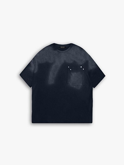 Abluka Online Erkek Oversize Çift Katman Cepli Tişört Siyah - S000163525-19351