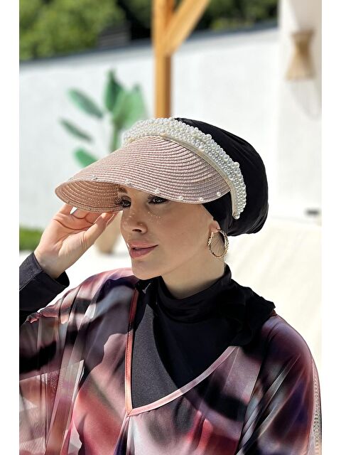 Remsa Mayo İncili Vizör Hasır Şapka Güneş Koruyucu Siperlik RŞ-95 Pudra - S000216602-23490