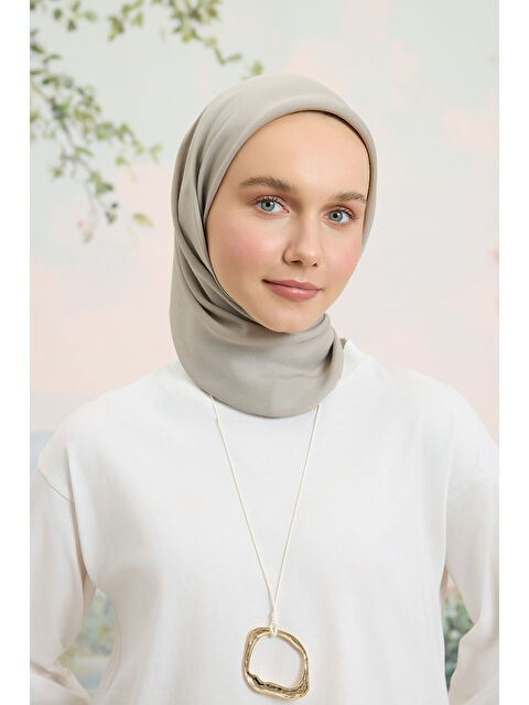 QEF Floş Viskon Düz Eşarp Taş