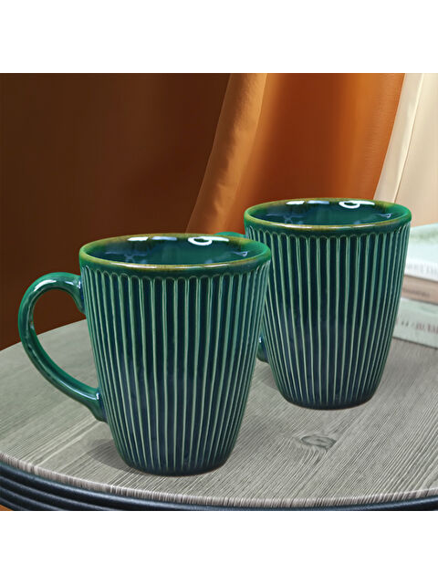 Bam Hediyelik Eşya 2'li Çizgili Seramik Kupa - S000508662-18194