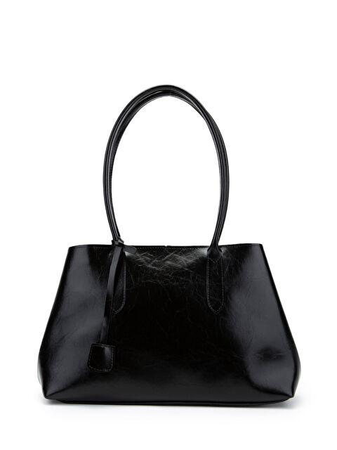 Minebag Deri Aksesuarlı Vegas Kadın Kol Çanta Siyah