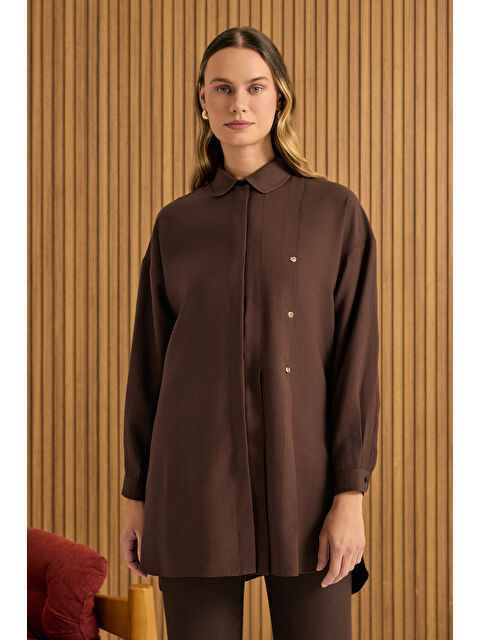 AKER Kahverengi Koza Logolu Modal Tunik - S000479961-19413