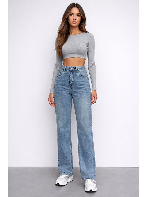 carla10 Açık Mavi Yüksek Bel Jean - S000504848-17437