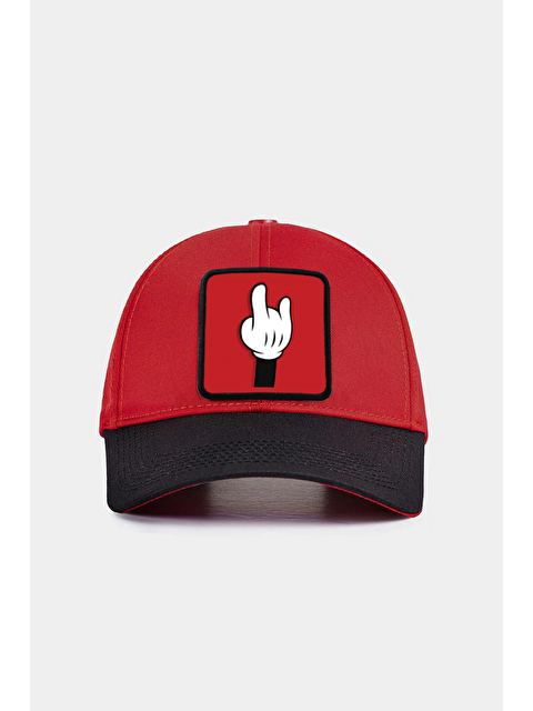 BlackBörk Parmak Logolu Siyah-Kırmızı Six Beyzbol Şapka