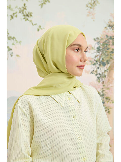 QEF Floş Viskon Düz Şal Lime