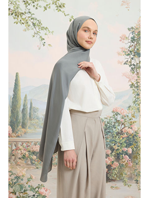 QEF Floş Viskon Düz Şal Füme