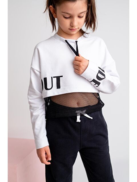 ZEYLAND Kız Çocuk Go Play Fileli Crop Sweatshirt - S000367140-20063