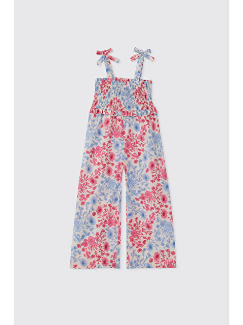 Panço Kız Çocuk Çiçek Desenli Pembe Tulum - S000531706-20024