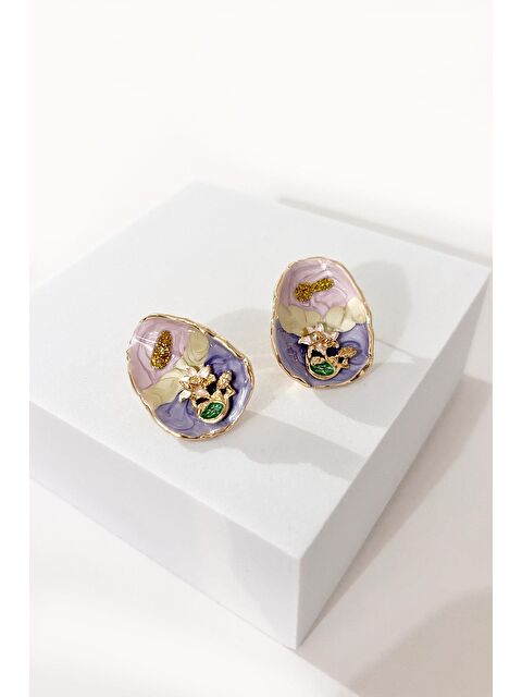 New Obsessions Mine Detaylı Tablo kadın Küpe - S000447696-17234