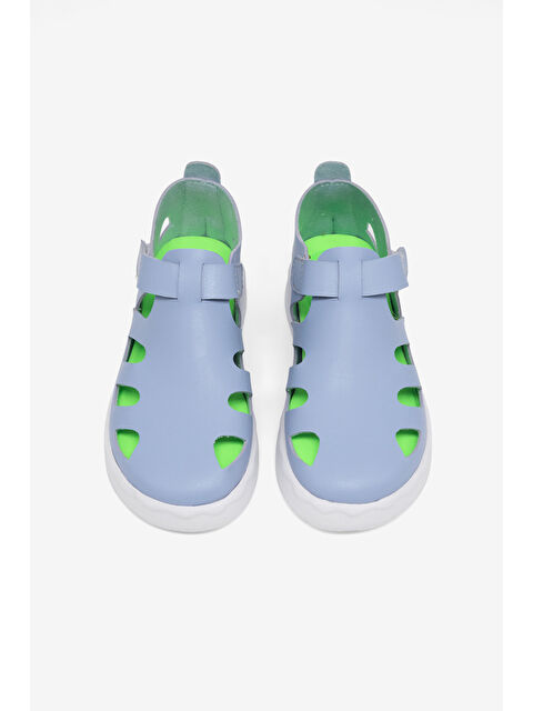 TONNY BLACK Çocuk Unisex Açık Mavi Hafif Tabanlı Rahat Cırtlı Sandalet