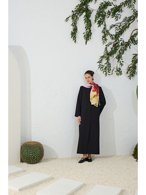 AKER Siyah Dik Yaka Klasik Pardösü