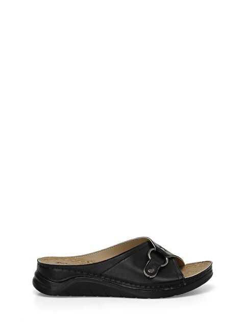 Polaris 405003.Z4FX Siyah Kadın Dolgu Topuk Terlik - S000507030-19351