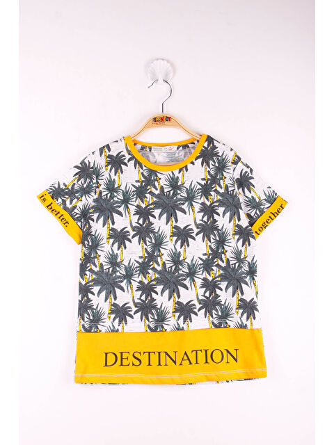 Toontoykids Erkek Çocuk Palmiye Desenli Garnili Tişört - S000267967-20074