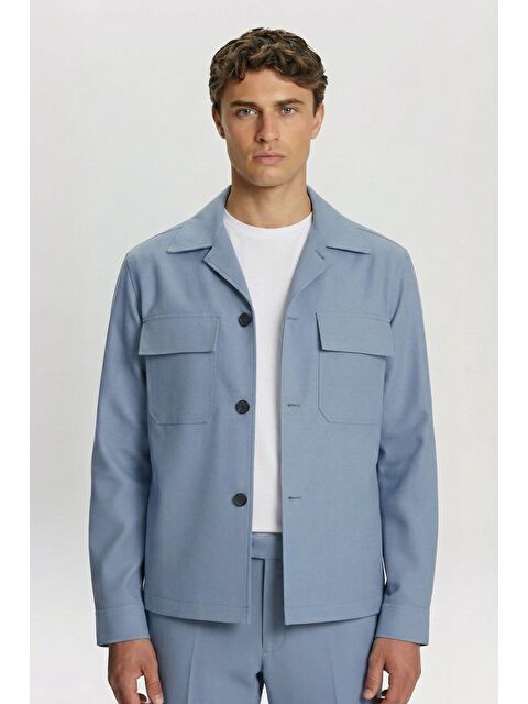 Sabri Özel Giotelli Açık Mavi Roma Kalıp Keten Karışımlı Ceket Yaka 6 Drop Tam Astarlı Erkek Takım Elbise - S000524009-17234