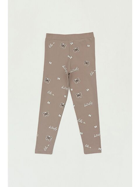 Fullamoda Kelebek Baskılı Beli Lastikli Kız Çocuk Tayt - S000327380-19413