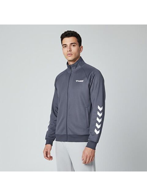 Hummel Falconzo Erkek Mavi Dik Yaka Fermuarlı Sweatshirt - S000511460-17234