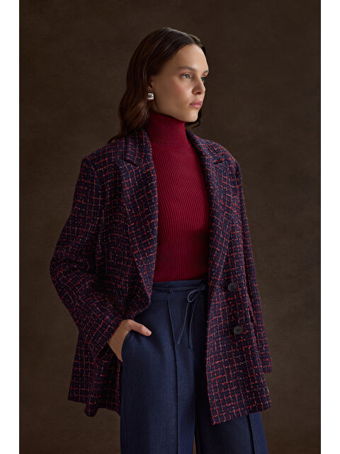 AKER Lacivert Kemeri Bağcık Detaylı Bol Pantolon - S000488922-21164