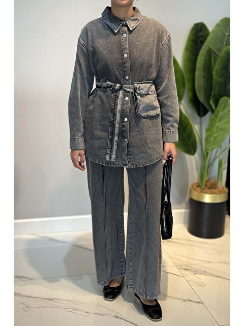 Remsa Pamuklu Denim Takım 7430 Antrasit - S000463857-29666