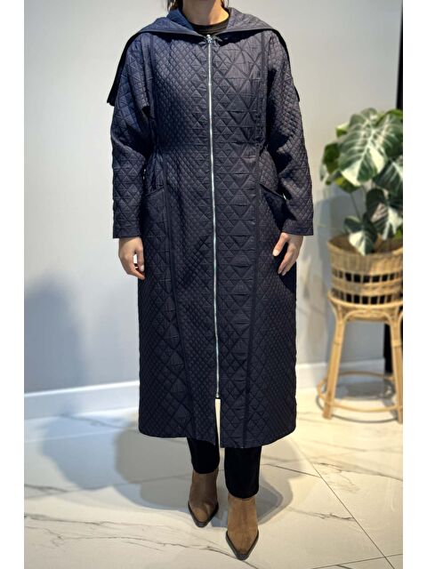 Remsa Kapüşonü Fermuar Detaylı Baklava Kapitön Kap Ceket 6838 Lacivert - S000463861-21164