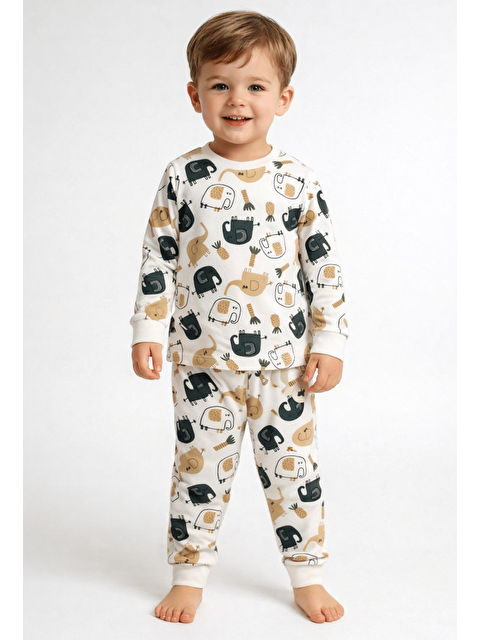 Luggi Baby Bisiklet Yaka Uzun Kollu Erkek Bebek Pijama Takımı - S000511392-5409