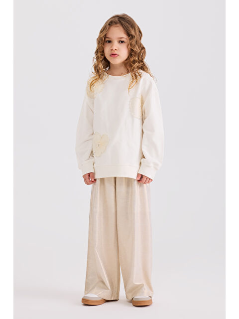Panço Kız Çocuk Ekru Sweatshirt - S000531709-19965