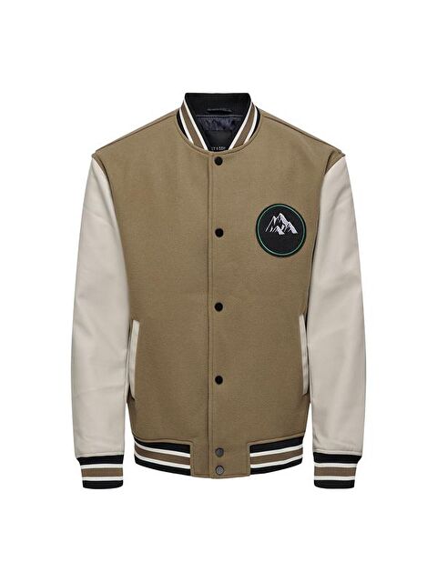 Only&Sons Jason Varsity Erkek Kahverengi Hakim Yaka Kolej Ceket - S000511461-19413