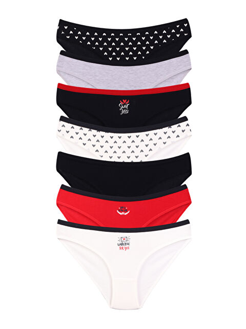 Dominant Kadın Renkli Pamuklu Slip Külot 7'li Paket - S000504865-23173