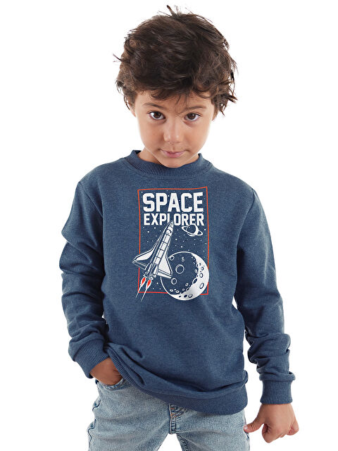 Denokids Uzay Kaşifi Erkek Çocuk İndigo Sweatshirt - S000276169-21164