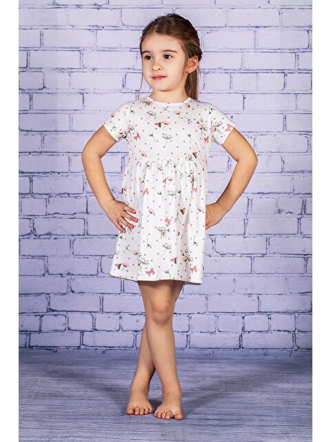 ZEYLAND Kız Çocuk Kısa Kollu Desenli Elbise - S000315060-20024