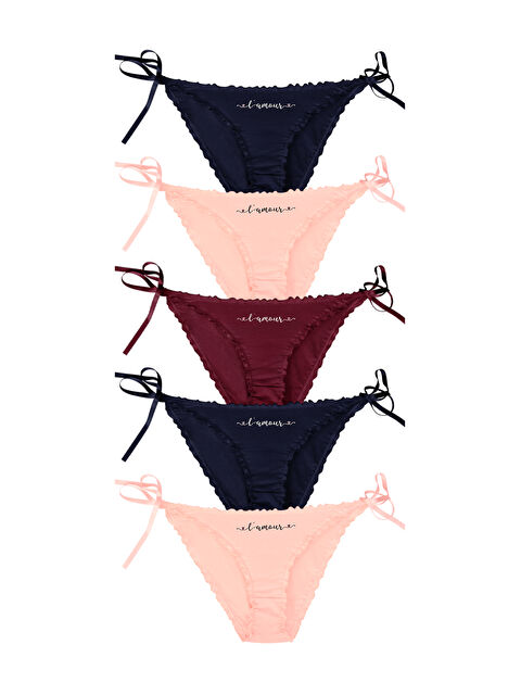 Dominant Kadın Yandan Bağlamalı Külot 5'li Paket - S000407654-23173
