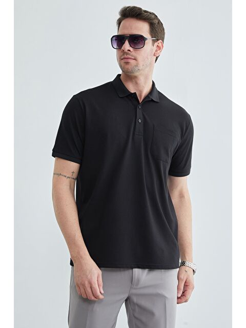 Fullamoda Düğmeli Tek Cepli Polo Yaka Tişört - S000513515-19351