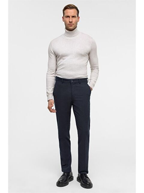 Süvari Lacivert Regular Armürlü Pantolon