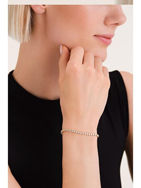 New Obsessions Rena Klasik Zarif Taşlı Suyolu Bileklik- 2mm taşlı - S000445524-20076