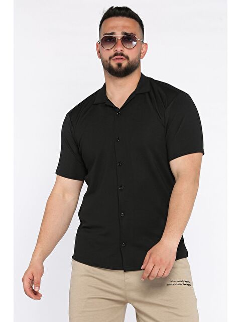 Mishar İtalia Apaş Yaka Slim Fit Erkek Kısa Kol Gömlek - S000399962-19351