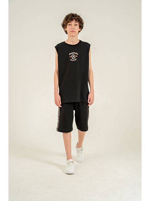 Mışıl Kids Champion Allstar 1990 Baskılı Üst Atlet Alt Sağ Sol  Baskılı Erkek Çocuk Şort - Atlet Takımı