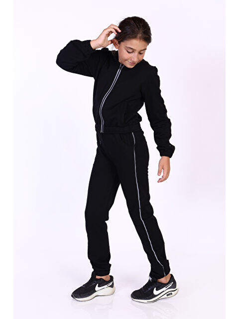 Toontoykids Kız Çocuk Reflektör Detaylı Kapüşonlu Eşofman Takımı - S000270695-19351