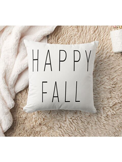 Evmila Sonbahar Temalı 43x43 Kadife Kırlent Kılıfı - S000285884-23173