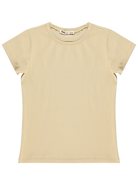 Civil Girls Basic 6-9 Yaş Tişört - Bej