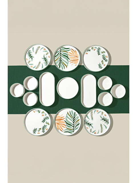 Nehir Leafy Garden 6 Kişilik 15 Parça Seramik Kahvaltı Takımı - S000521526-6388