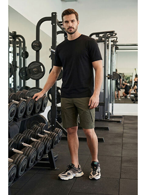 Buratti Normal Kalıp Kargo Cepli Lastikli Bel Bermuda Şort 693263