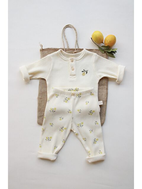 Oh La La Koala For Little Ones Limon Nakışlı Mona Serisi Uzun Kollu Body Tayt Set - S000501774-19966
