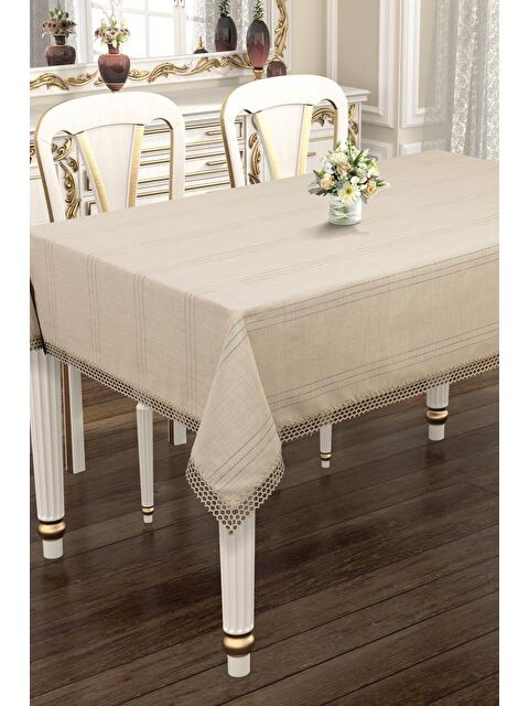 Çeyiz Diyarı Asu 160x220 cm Tek Masa Örtüsü Cappucino - S000493366-19413