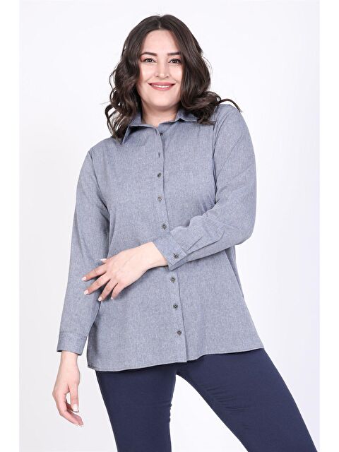 Mylinemoda Denim Görünümlü Gömlek - S000238855-17234