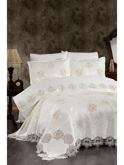 Çeyiz Diyarı Asel Gelin Seti 7 Parça Krem - S000493370-19966