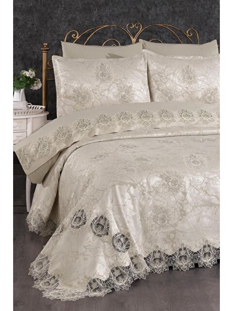 Çeyiz Diyarı Asel Gelin Seti 7 Parça Cappucino - S000493372-19413