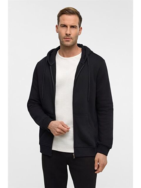 Süvari Siyah Regular Düz Bisiklet Yaka Sweatshirt - S000495469-19351